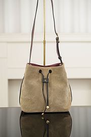 Chanel Bucket Bag Suede Calfskin & Calfskin Dark Beige Black 23x23x14.5cm - 2