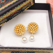 Dior Taribales earrings old-Tone Metal and White Resin Pearls. - 3