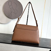 Chanel Grained Calfskin Maxi Flap Bag Brown Gold Hardware 32×20×10cm - 4