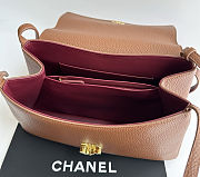 Chanel Grained Calfskin Maxi Flap Bag Brown Gold Hardware 32×20×10cm - 3