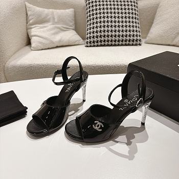 Chanel Patent Leather High Heeled Sandals 9cm