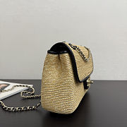 Chanel Flap Bag Beige Braided Raffia 24x14x8cm - 5