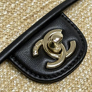 Chanel Flap Bag Beige Braided Raffia 24x14x8cm - 3