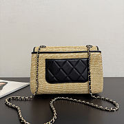 Chanel Flap Bag Beige Braided Raffia 24x14x8cm - 2