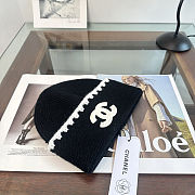 Chanel Knitted Black & White CC Beanie - 3