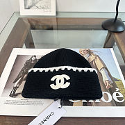 Chanel Knitted Black & White CC Beanie - 2