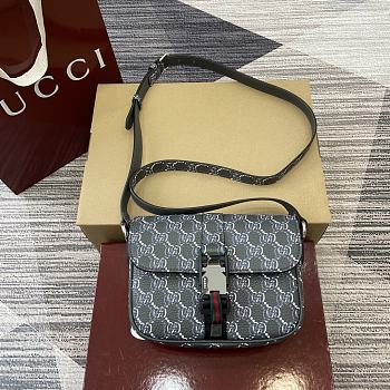 Gucci Super Mini Shoulder Grey Bag 800313 20X14X5.5cm