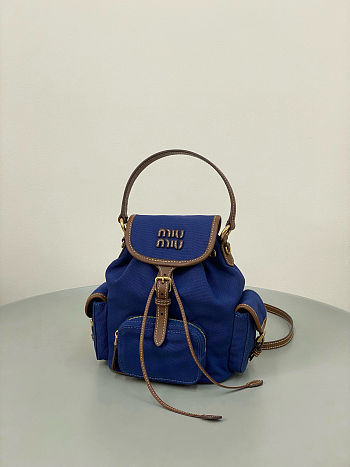 Miu Miu Canvas and Leather Backpack 18×22×11.5cm