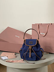 Miu Miu Canvas and Leather Backpack 18×22×11.5cm - 5