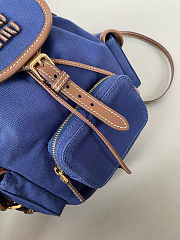 Miu Miu Canvas and Leather Backpack 18×22×11.5cm - 4