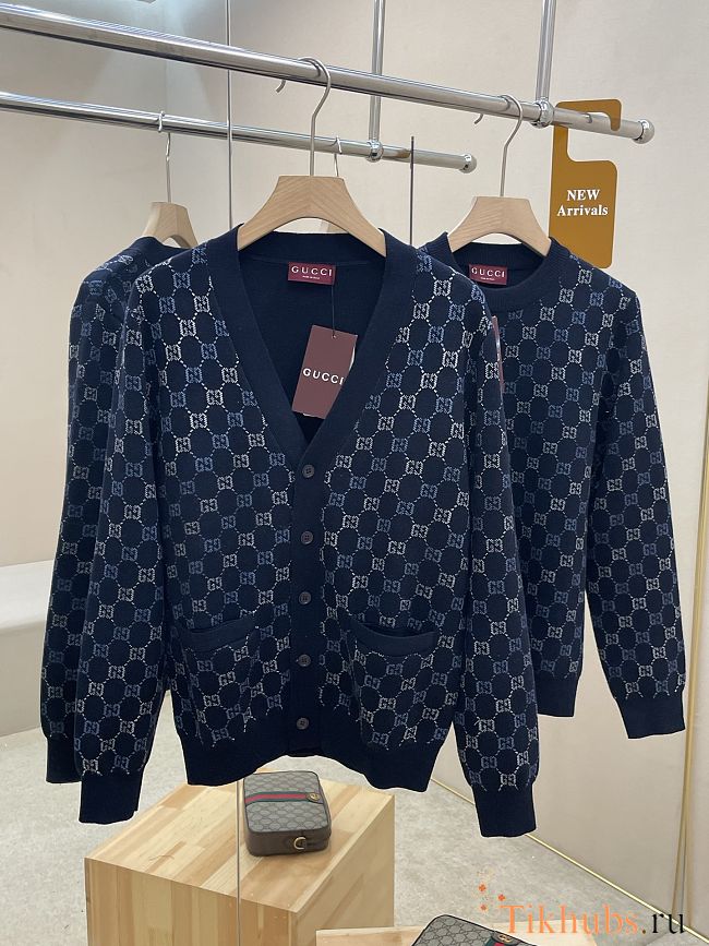 Gucci GG Double Wool Knit Cardigan - 1