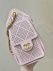 Chanel Mini 26s Hobo Bag Light Pink Perforated Calfskin Antique Gold Hardware 20X22X12.5 cm - 3