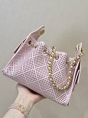 Chanel Mini 26s Hobo Bag Light Pink Perforated Calfskin Antique Gold Hardware 20X22X12.5 cm - 2