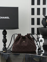 Chanel Quilted Suede Drawstring Bag 17x22x8cm - 1