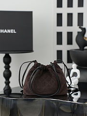 Chanel Quilted Suede Drawstring Bag 17x22x8cm - 5