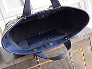 Chanel Large Striped Shopping Tote Blue Navy 46cm - 3