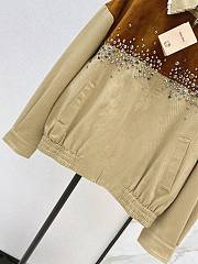  Miu Miu Water Diamond Suede Splicing Blouson Jacket - 4