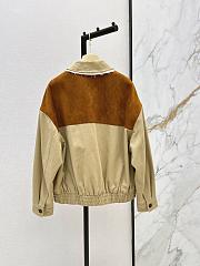  Miu Miu Water Diamond Suede Splicing Blouson Jacket - 5