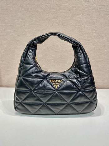  Prada Large Topstitched Nappa-Leather Hobo Bag 40x27x11.5cm