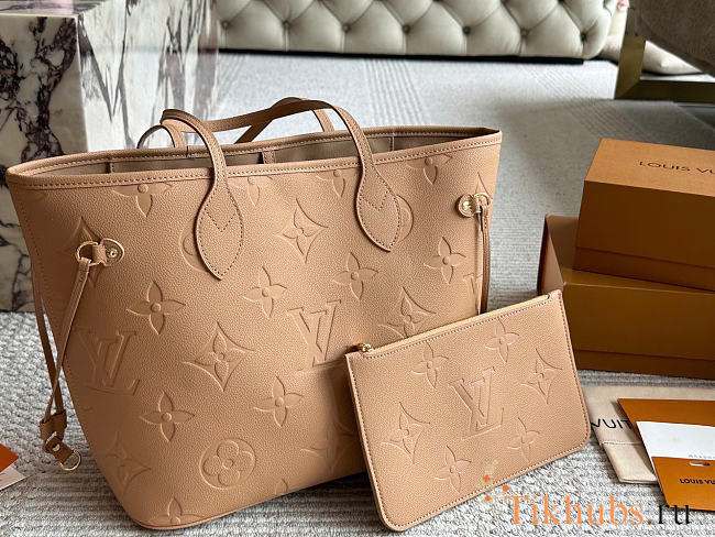  Louis Vuitton Neverfull MM Monogram Empreinte Sand Bag 32x29x17cm - 1