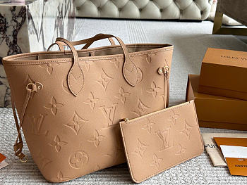  Louis Vuitton Neverfull MM Monogram Empreinte Sand Bag 32x29x17cm