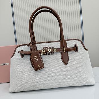 Miu Miu Aventure Canvas and Leather Bag 44x22.5x14.5cm