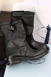 Prada leather mid-calf boots in black - 6