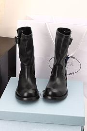 Prada leather mid-calf boots in black - 5