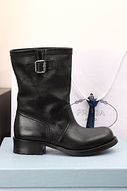 Prada leather mid-calf boots in black - 3