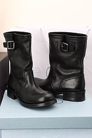 Prada leather mid-calf boots in black - 2