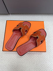 Hermès Oran Sandal Suede with Braided Trim - 5