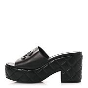 Chanel Lambskin Quilted CC Platform Mules 40 Black - 3