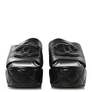 Chanel Lambskin Quilted CC Platform Mules 40 Black - 2