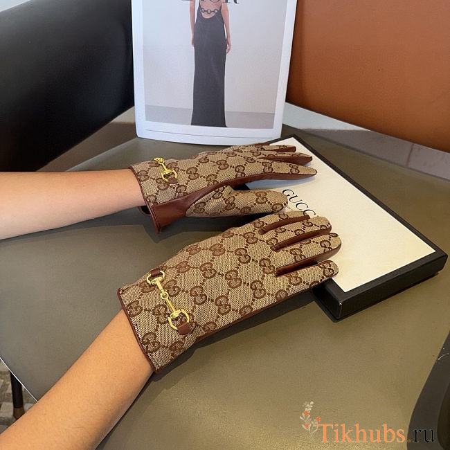 Gucci GG Canvas & Leather Gloves  - 1
