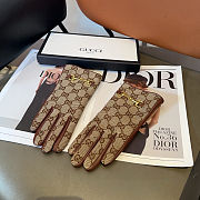 Gucci GG Canvas & Leather Gloves  - 5