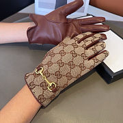 Gucci GG Canvas & Leather Gloves  - 3