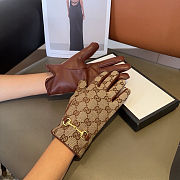 Gucci GG Canvas & Leather Gloves  - 4
