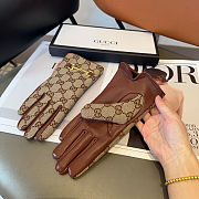 Gucci GG Canvas & Leather Gloves  - 2