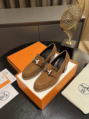 Hermes Escarpin Foch 60 Pump Chevre Velours SHW