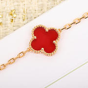 Van cleef & arpels vintage alhambra bracelet 5 motif rose gold, carnelian - 6