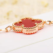 Van cleef & arpels vintage alhambra bracelet 5 motif rose gold, carnelian - 5