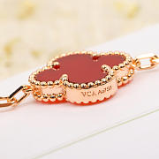 Van cleef & arpels vintage alhambra bracelet 5 motif rose gold, carnelian - 4