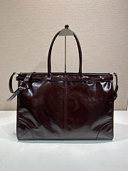 Prada Bonnie Leather Tote Bag Brown 50x36x17 - 3