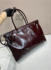 Prada Bonnie Leather Tote Bag Brown 50x36x17 - 2