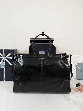 	 Prada Bonnie Leather Tote Bag Black 50x36x17