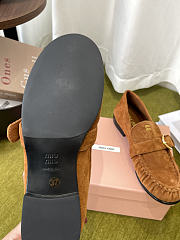  Miu Miu Suede Loafers With Buckle - 6