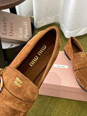  Miu Miu Suede Loafers With Buckle - 5