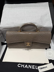 Chanel Calfskin Lizard Embossed Top Handle  - 4