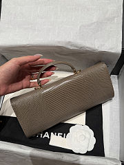 Chanel Calfskin Lizard Embossed Top Handle  - 2