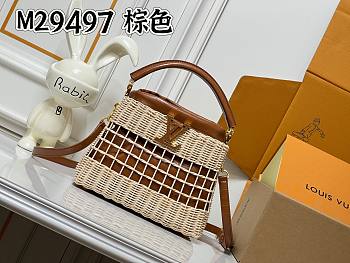  Louis Vuitton Capucines BB Rattan and Cowhide Leather 27 x 18 x 9 cm
